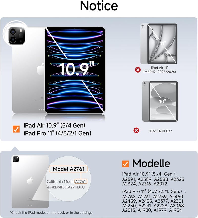 SmartDevil Screen Protector for iPad with Easy Installation Frame, 9H Clear Tempered Glass Film, Anti-Shatter, Bubble Free, Dust-Free Box, 2 Pack (Air 5/4, Pro 11" (2018-2022)) - Image 2